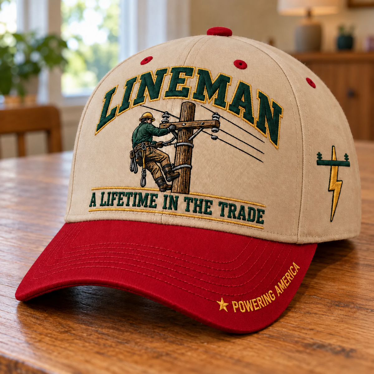 ⚡ Lineman A Lifetime In The Trade – Powering America Baseball Cap