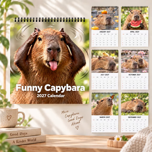 🦫📅 Funny Capybara 2027 Wall Calendar – 12 Months of Cute & Playful Capybaras 🌿✨