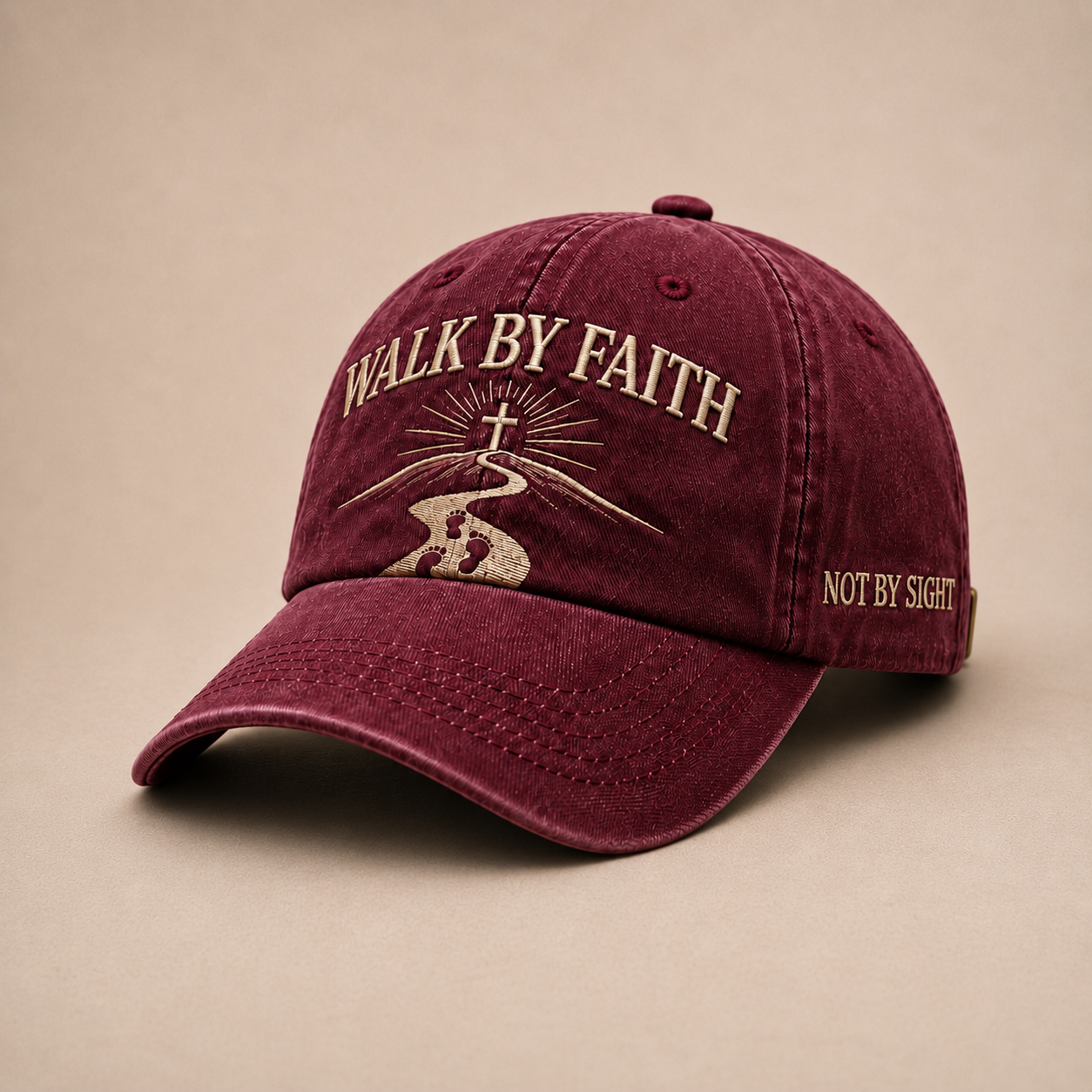 ✝️WALK BY FAITH Vintage Christian Embroidered Cap
