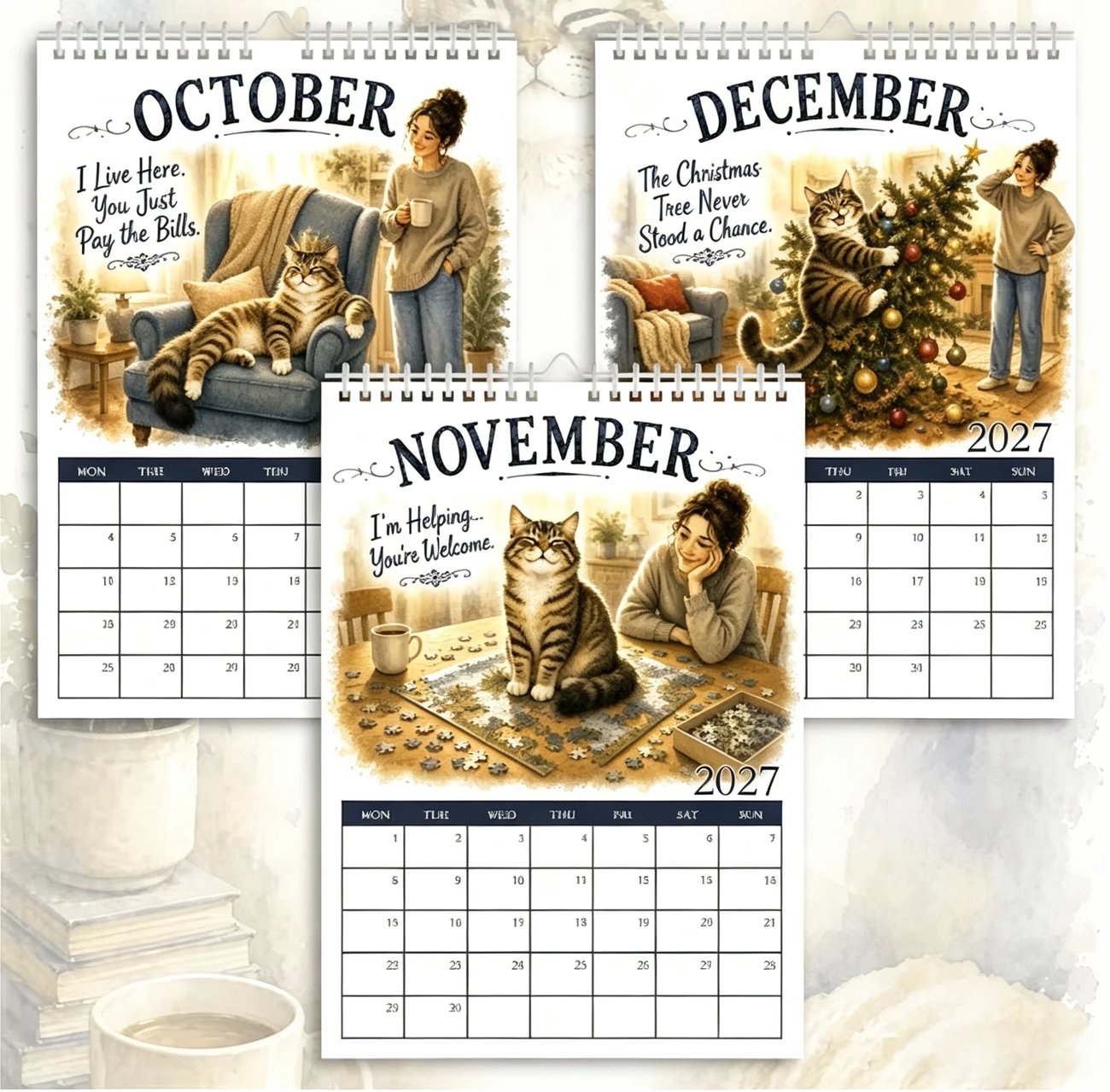 🐱📅 A Cat’s Life 2027 Calendar – A Year of Feline Charm 🐾✨
