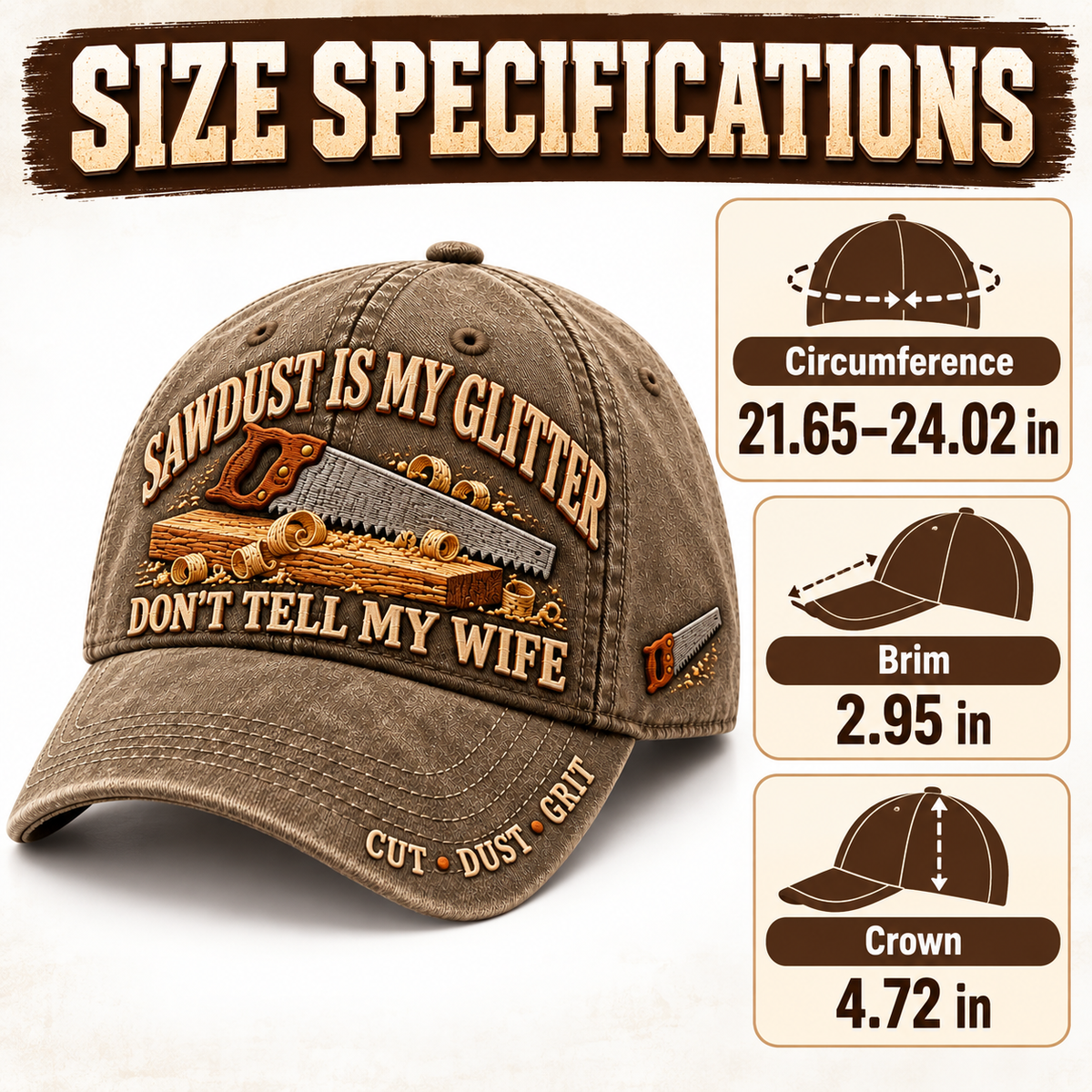 🪚 Sawdust Is My Glitter Woodworker Humor Baseball Cap