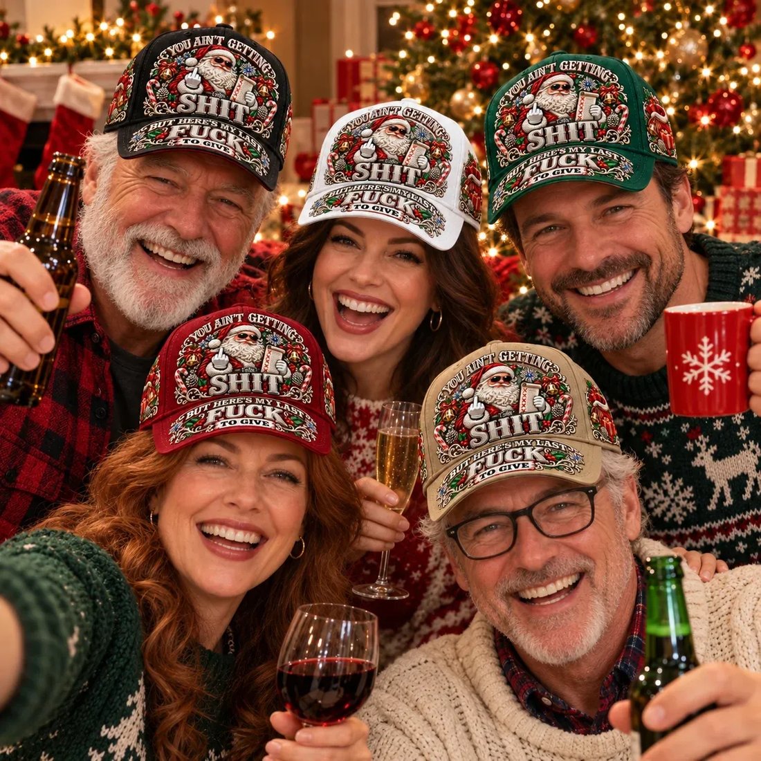 🎅 Santa’s Last Gift Funny Christmas Baseball Cap – Adult Humor