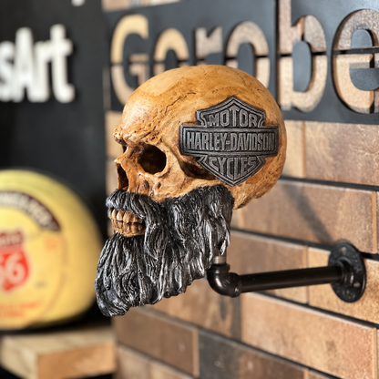 🏍️💀 Wall-Mounted Motorcycle Skull Helmet Rack 🤘🪖