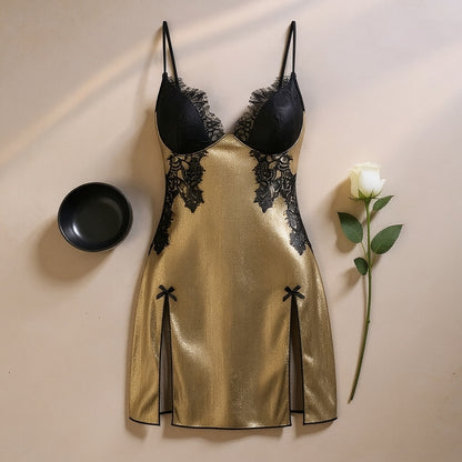 Sexy Lace Splice Sleep Dress
