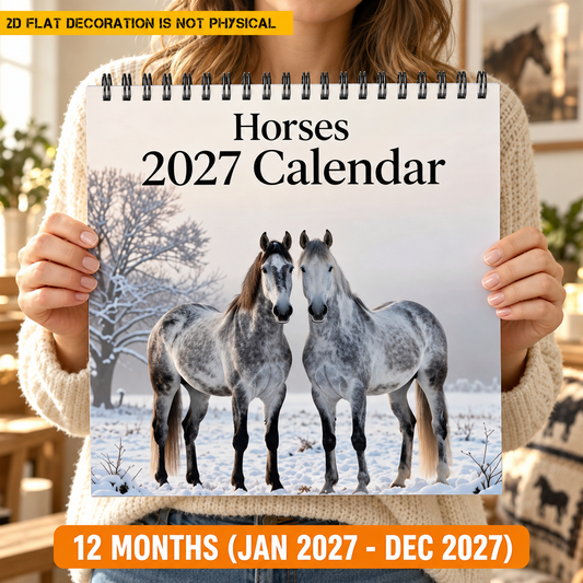 🐎 2027 Horses Wall Calendar – 12 Months of Beautiful Horses &amp; Equestrian Charm