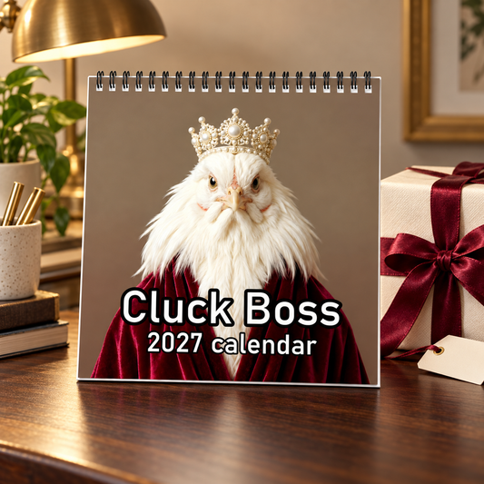 🐔 2027 Cluck Boss Funny Chicken Wall Calendar – 12 Months of Sassy Hen Personalities