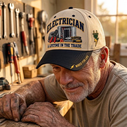⚡ Electrician A Lifetime In The Trade – Wired For Life Baseball Cap