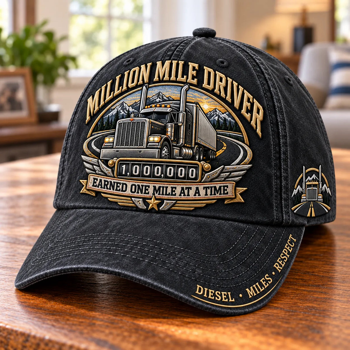 🚛 Million Mile Driver Earned One Mile At A Time Baseball Cap