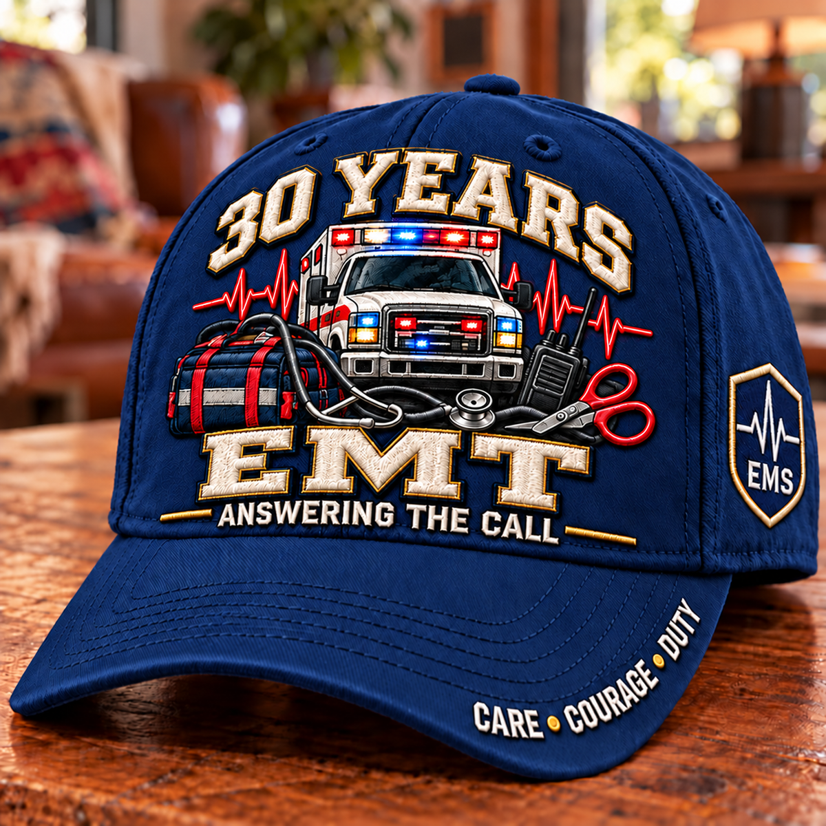 🚑 30 Years Answering The Call EMT Milestone Baseball Cap – Customizable Years