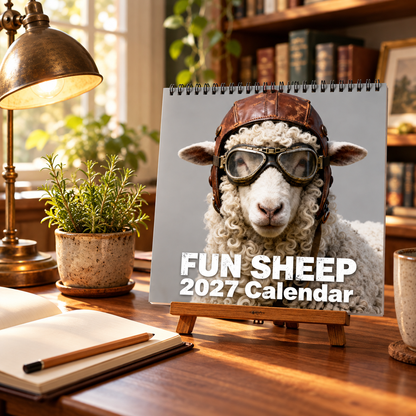 🐑 2027 Fun Sheep Calendar – 12 Months of Playful Sheep Portraits & Cheerful Farmyard Moments