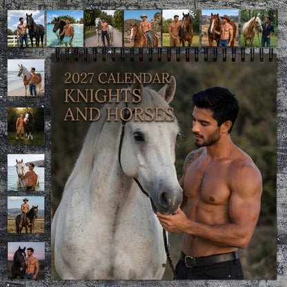 🐎 2027 Knights & Horses Wall Calendar – Handsome Horsemen & Equestrian Scenes