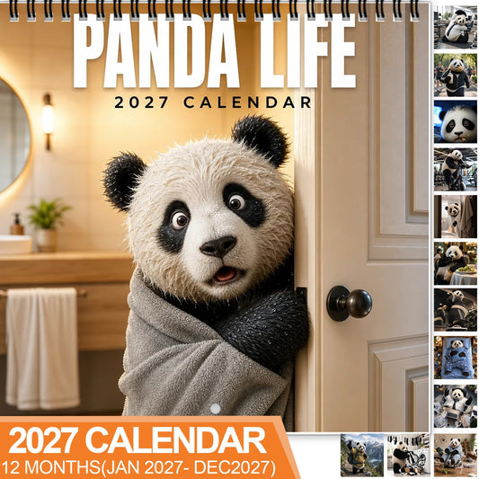 2027 Funny Panda Life Wall Calendar – 12 Months of Cute Panda Adventures, Monthly Planner & Gift for Panda Lovers