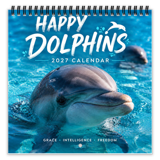 🐬 2027 Happy Dolphins Wall Calendar – 12 Months of Playful Ocean Moments