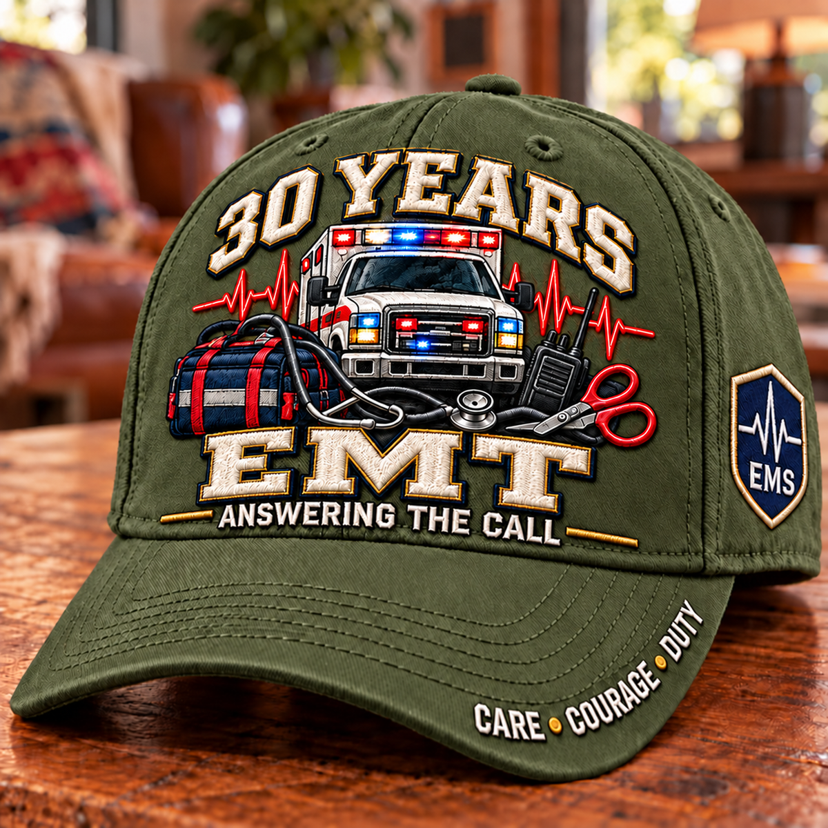 🚑 30 Years Answering The Call EMT Milestone Baseball Cap – Customizable Years