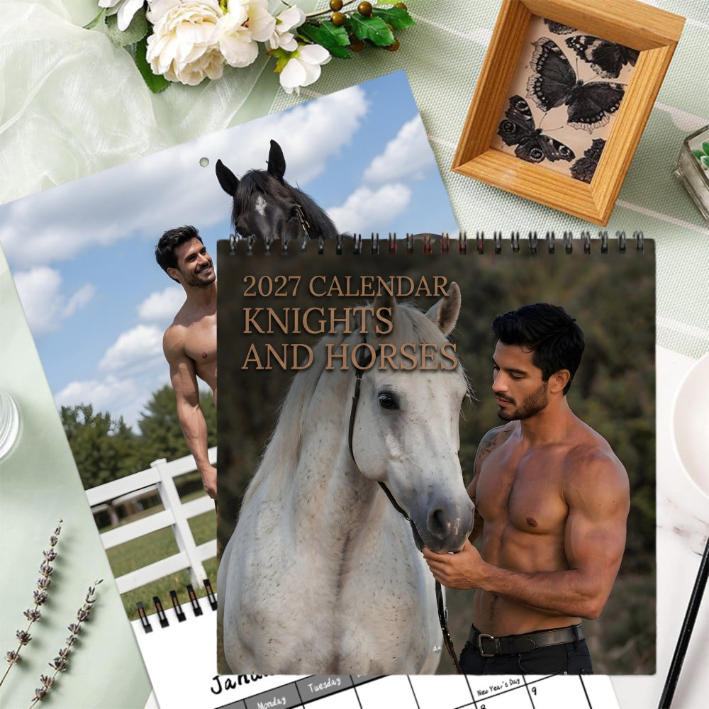 🐎 2027 Knights & Horses Wall Calendar – Handsome Horsemen & Equestrian Scenes
