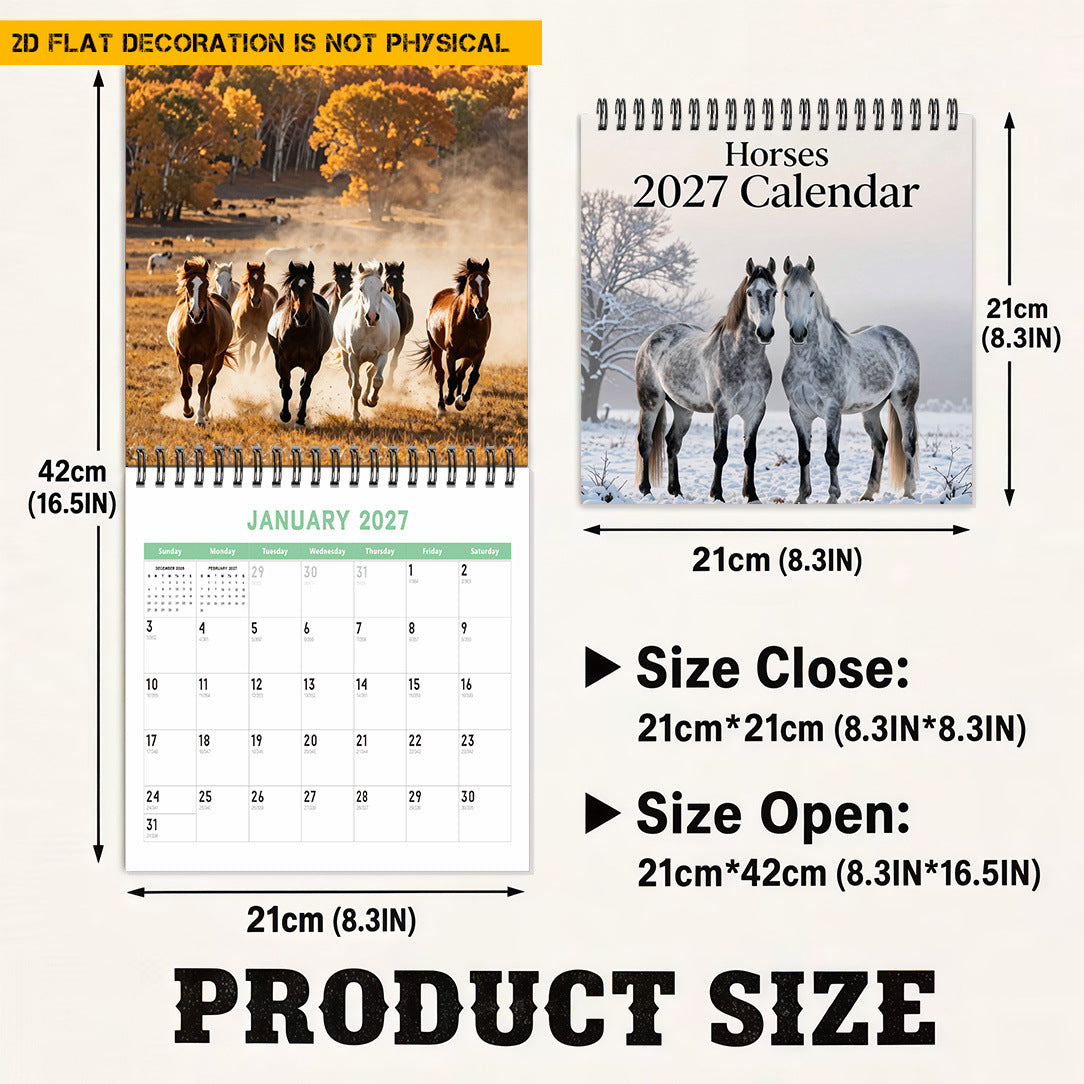 🐎 2027 Horses Wall Calendar – 12 Months of Beautiful Horses &amp; Equestrian Charm