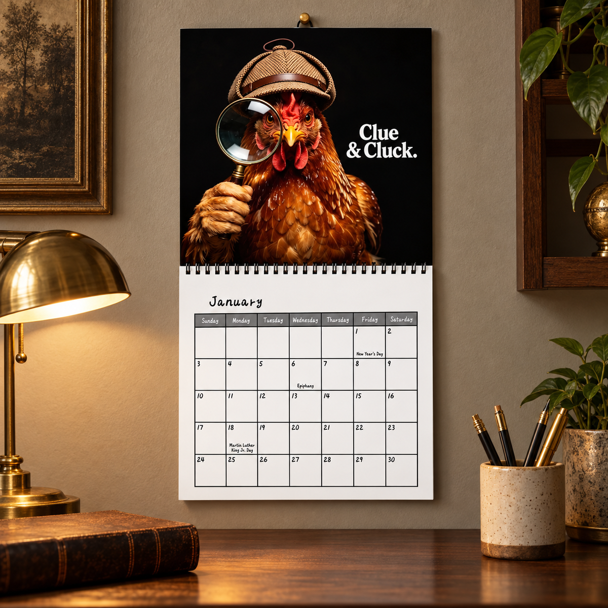 🐔 2027 Cluck Boss Funny Chicken Wall Calendar – 12 Months of Sassy Hen Personalities