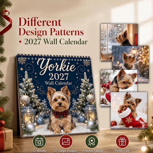 2027 Yorkie Wall Calendar – 12 Months of Yorkshire Terrier Charm