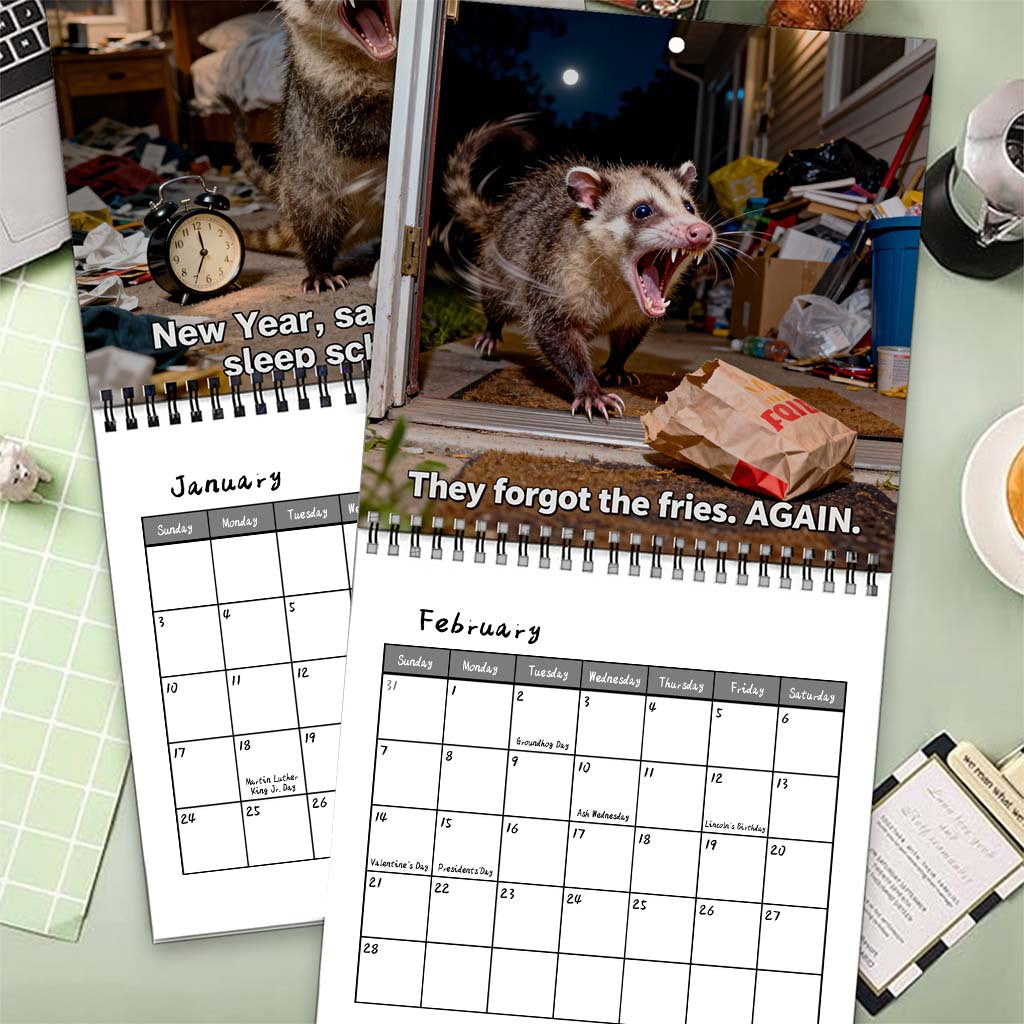 🦡 2027 Screaming Possums Wall Calendar – 12 Months of Relatable Chaos