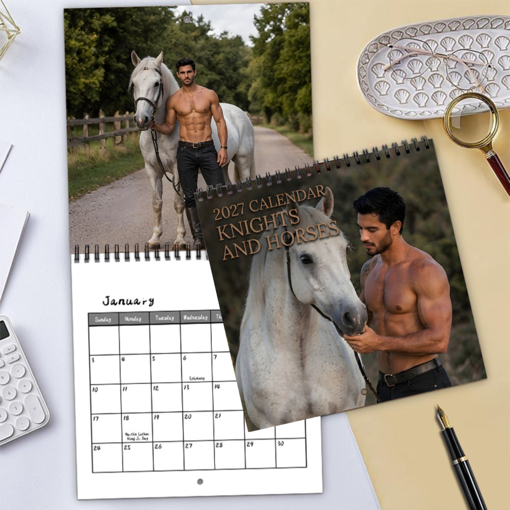 🐎 2027 Knights & Horses Wall Calendar – Handsome Horsemen & Equestrian Scenes