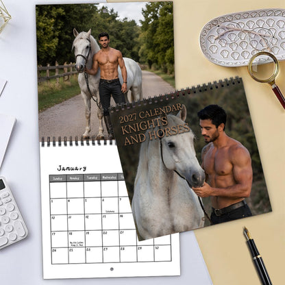 🐎 2027 Knights & Horses Wall Calendar – Handsome Horsemen & Equestrian Scenes