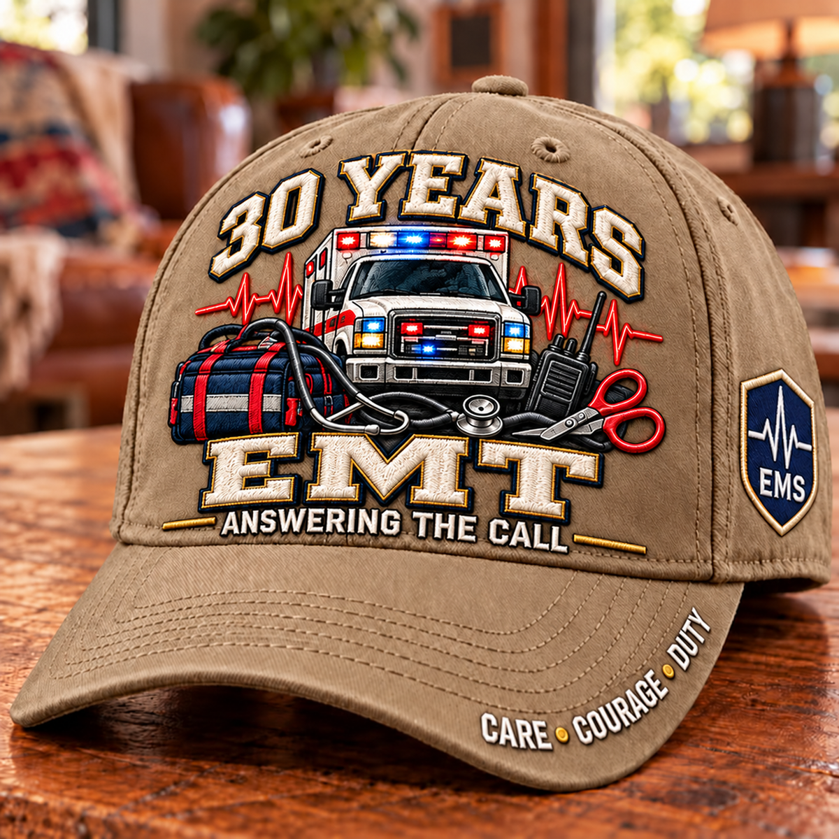 🚑 30 Years Answering The Call EMT Milestone Baseball Cap – Customizable Years