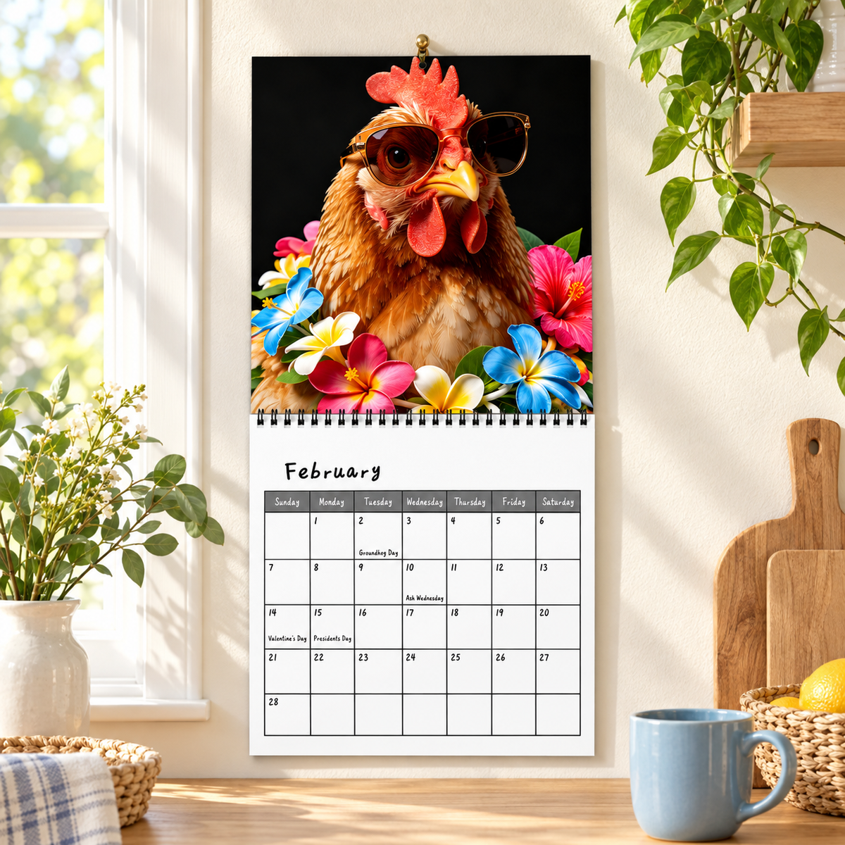 🐔 2027 Cluck Boss Funny Chicken Wall Calendar – 12 Months of Sassy Hen Personalities