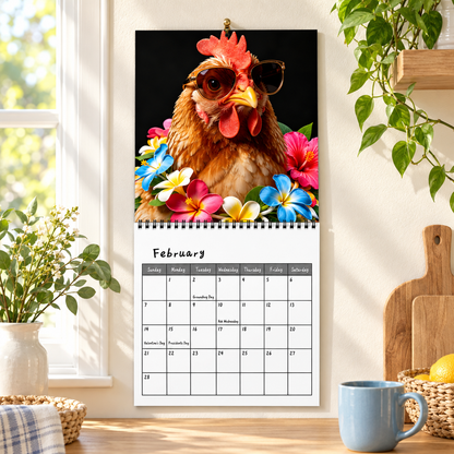 🐔 2027 Cluck Boss Funny Chicken Wall Calendar – 12 Months of Sassy Hen Personalities