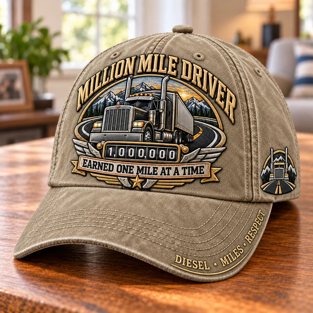 🚛 Million Mile Driver Earned One Mile At A Time Baseball Cap