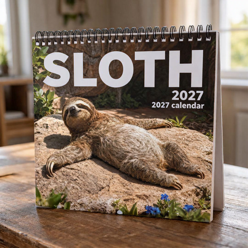 🦥2027 Sloths Wall Calendar – 12 Months of Cute Sloths & Relaxing Nature Moments
