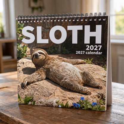 🦥2027 Sloths Wall Calendar – 12 Months of Cute Sloths & Relaxing Nature Moments
