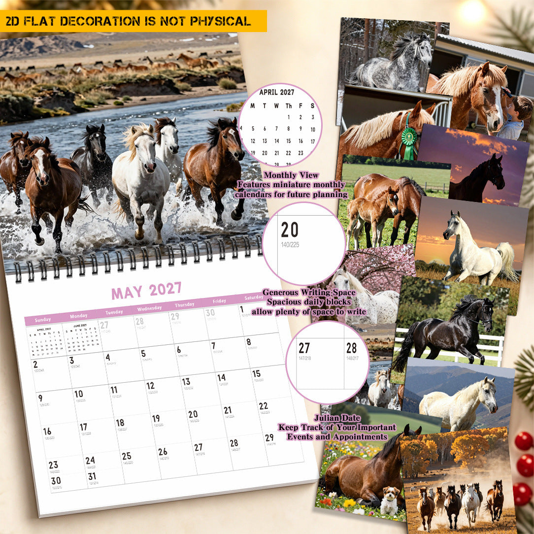 🐎 2027 Horses Wall Calendar – 12 Months of Beautiful Horses &amp; Equestrian Charm