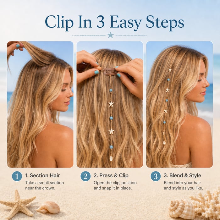 🔥LAST DAY 50% OFF - 🌊⭐Beachy Mermaid Hair Accent