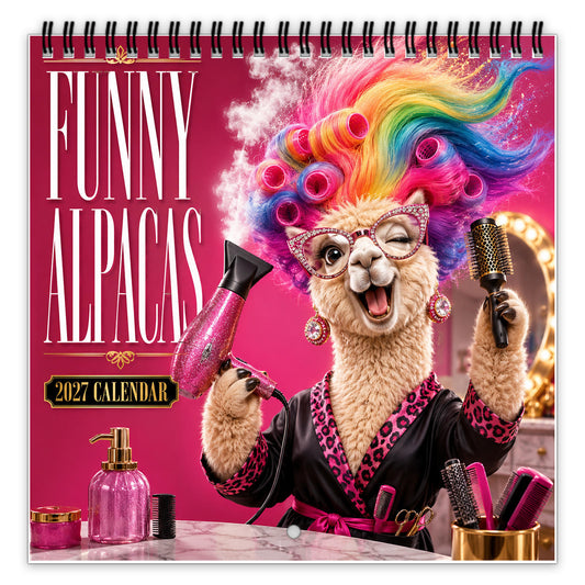 🦙 2027 Funny Alpacas Wall Calendar – 12 Months of Colorful Alpaca Chaos