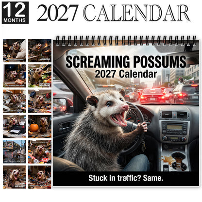 🦡 2027 Screaming Possums Wall Calendar – 12 Months of Relatable Chaos