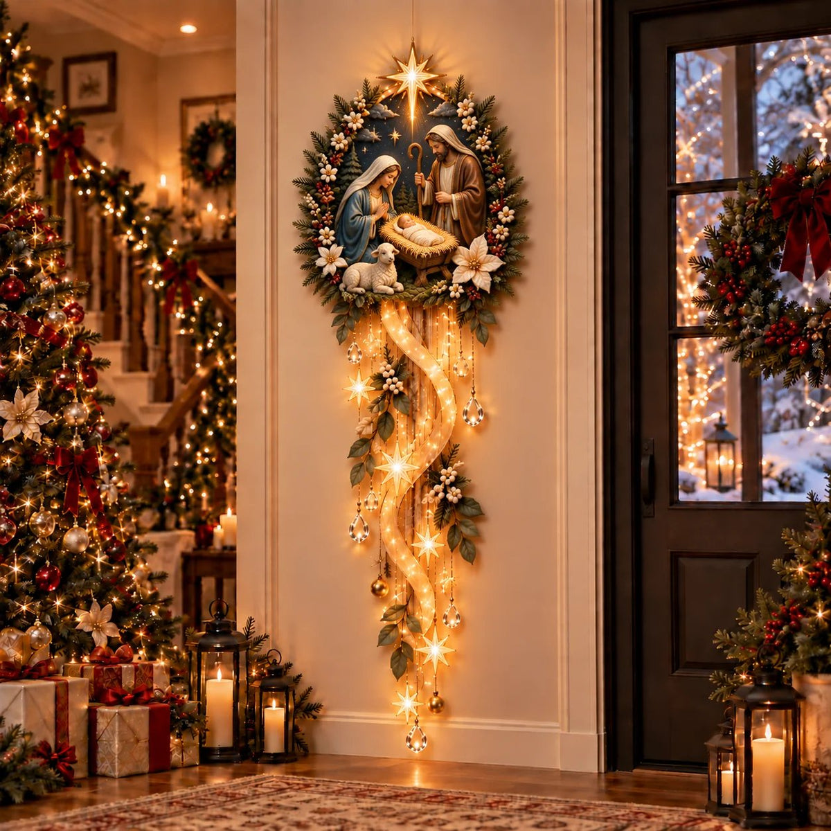 ✝️ Nativity Starfall Wall Light | Warm Golden Bethlehem Glow for Christmas Walls & Faith-Filled Homes ⭐