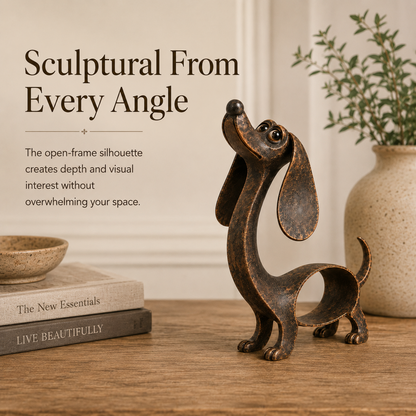 🐶✨Antique Bronze Dachshund Sculpture