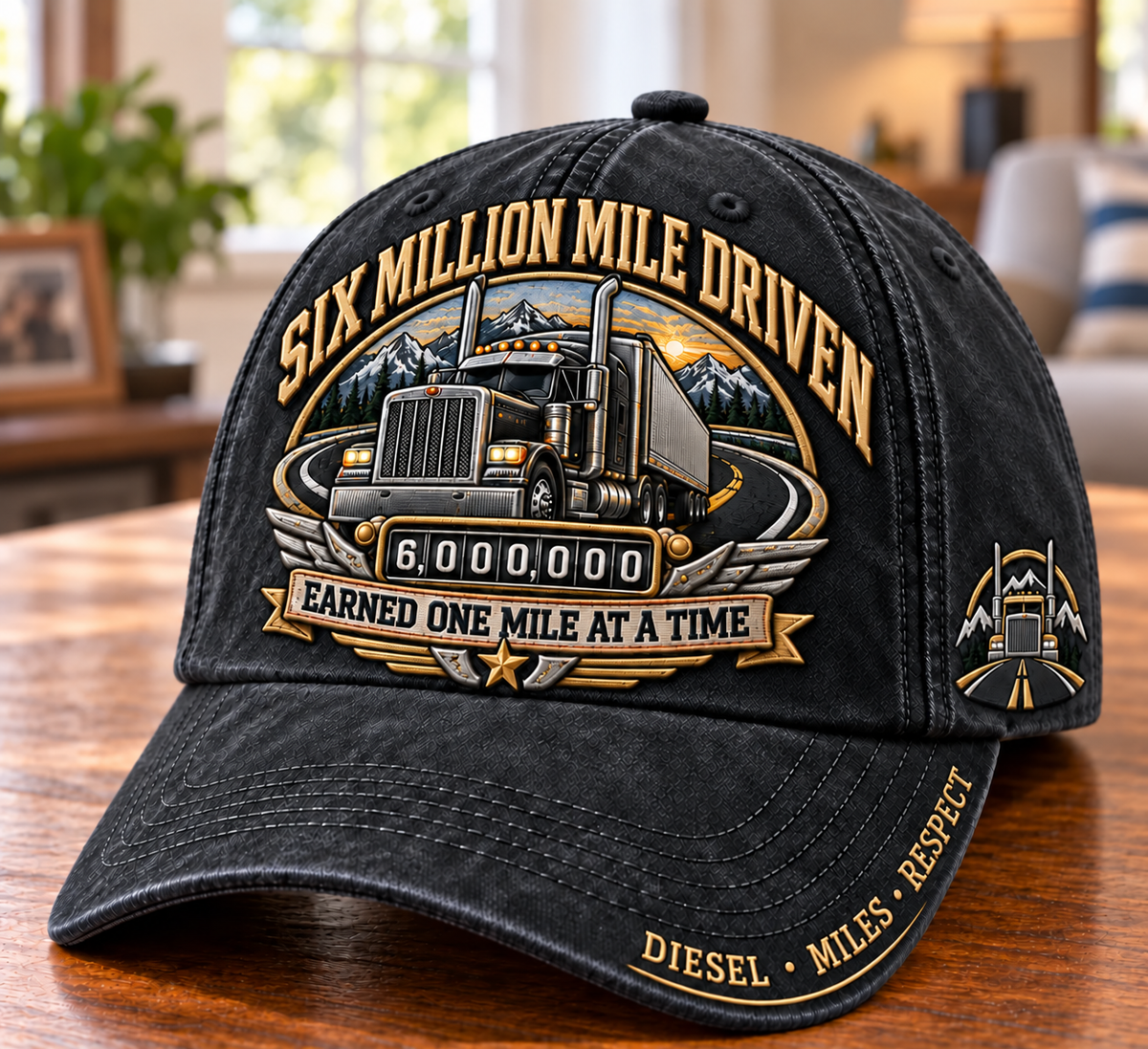 🚛 Million Mile Driver Earned One Mile At A Time Baseball Cap
