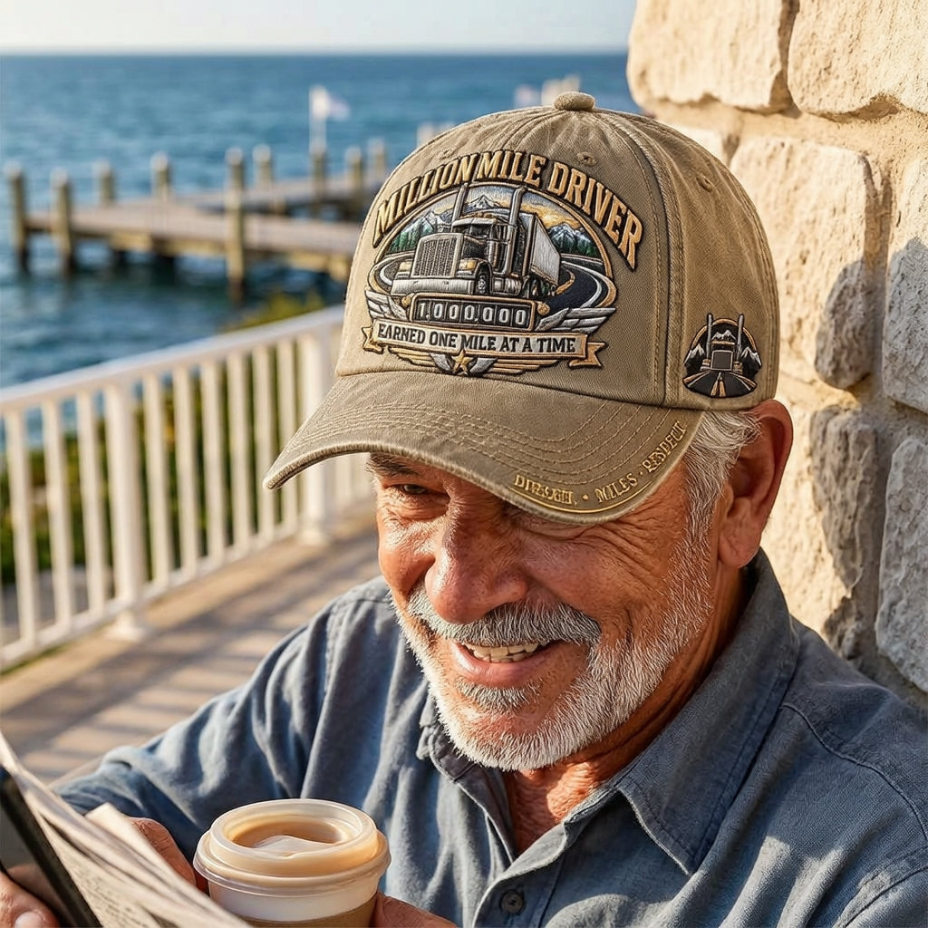 🚛 Million Mile Driver Earned One Mile At A Time Baseball Cap