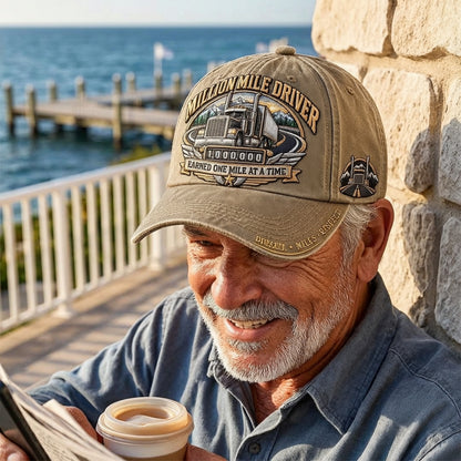 🚛 Million Mile Driver Earned One Mile At A Time Baseball Cap