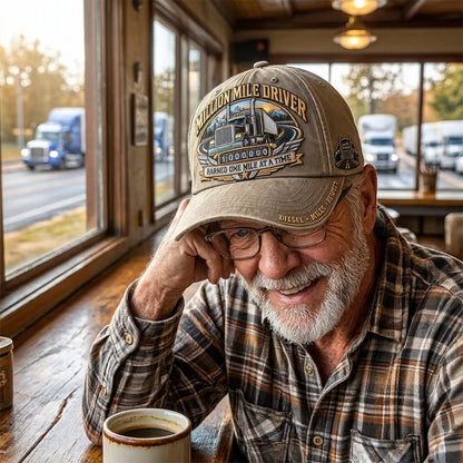 🚛 Million Mile Driver Earned One Mile At A Time Baseball Cap