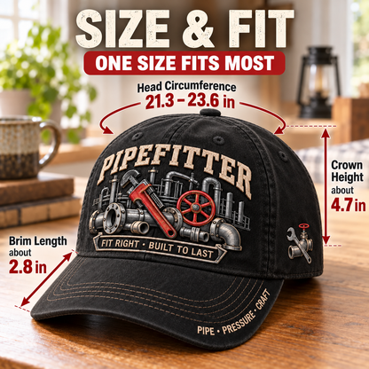 🔧 Pipefitter Fit Right Built To Last Baseball Cap