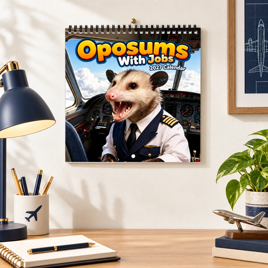 🦝 2027 Opossums With Jobs Wall Calendar – 12 Months of Hilarious Careers