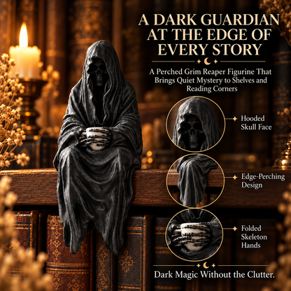 🧙‍♀️🖤Mysterious Perched Bookshelf Figurine