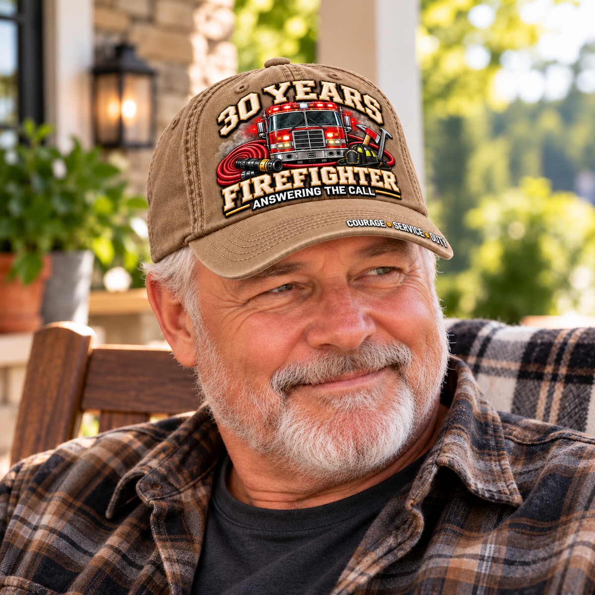 🚒 30 Years Answering The Call Firefighter Milestone Baseball Cap – Customizable Years