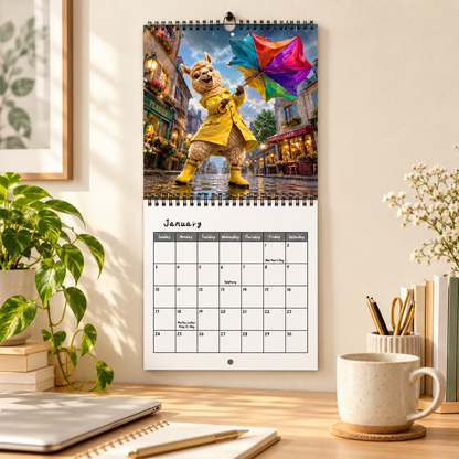 🦙 2027 Funny Alpacas Wall Calendar – 12 Months of Colorful Alpaca Chaos