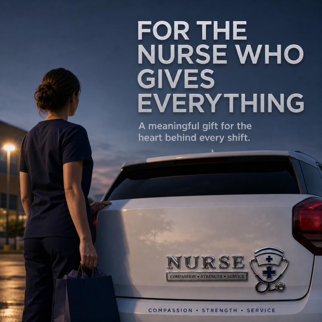 💉 Nurse Compassion Strength Service Metal Car Emblem – Nursing Pride Badge