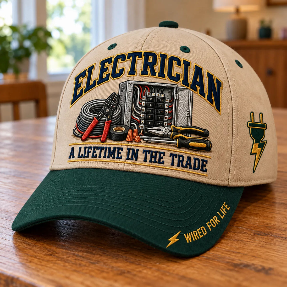 ⚡ Electrician A Lifetime In The Trade – Wired For Life Baseball Cap