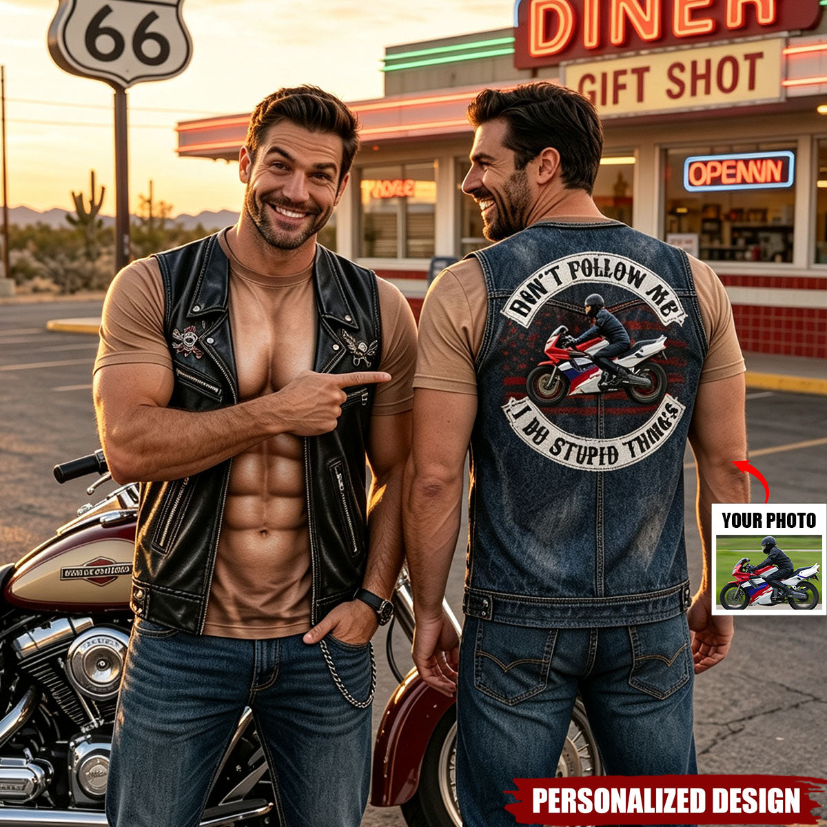 Funny Don't Follow Me - Personlized Vehicle Photo Shirt - Gift For Biker