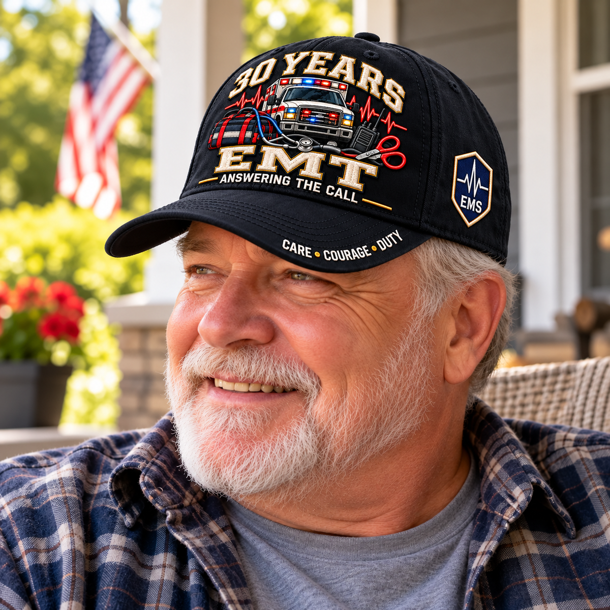 🚑 30 Years Answering The Call EMT Milestone Baseball Cap – Customizable Years